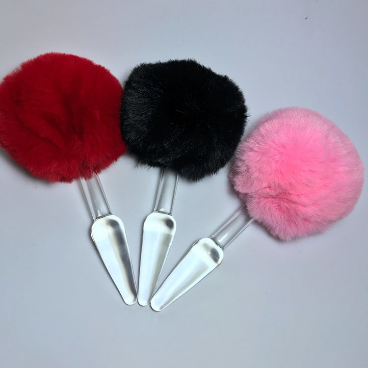 Bunny Tail Butt Plug, Pink Glass Butt Plug, Cute Butt Plug, Sissy Butt Plug, Glass Anal Plug, Buttplugs for Women, Furry sex toy 3pcs