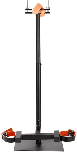 Ball Crusher Testicle Device BDSM Bondage Shackles with Restraint Ankle Cuffs Bar Torture CBT Frame