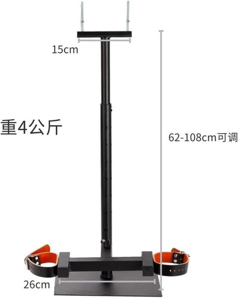 Ball Crusher Testicle Device BDSM Bondage Shackles with Restraint Ankle Cuffs Bar Torture CBT Frame