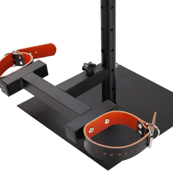 Ball Crusher Testicle Device BDSM Bondage Shackles with Restraint Ankle Cuffs Bar Torture CBT Frame
