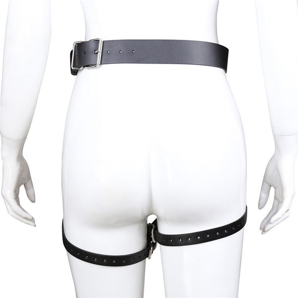 Black Leather Leg Harness: Gothic Punk Festival Thigh Belt
