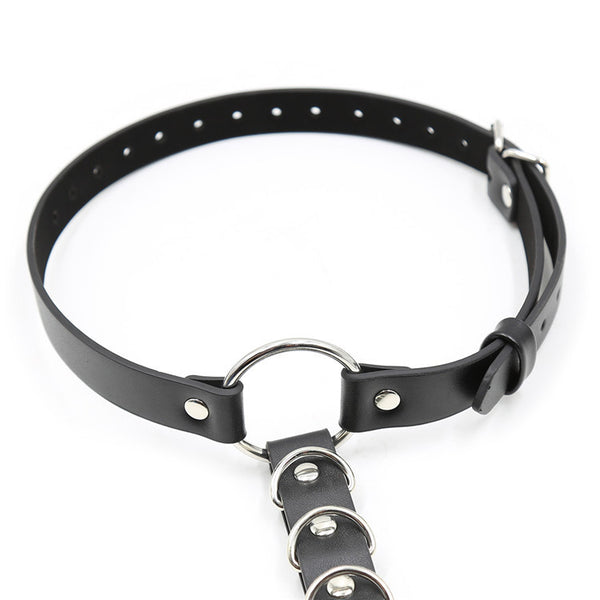 Black Leather Leg Harness: Gothic Punk Festival Thigh Belt