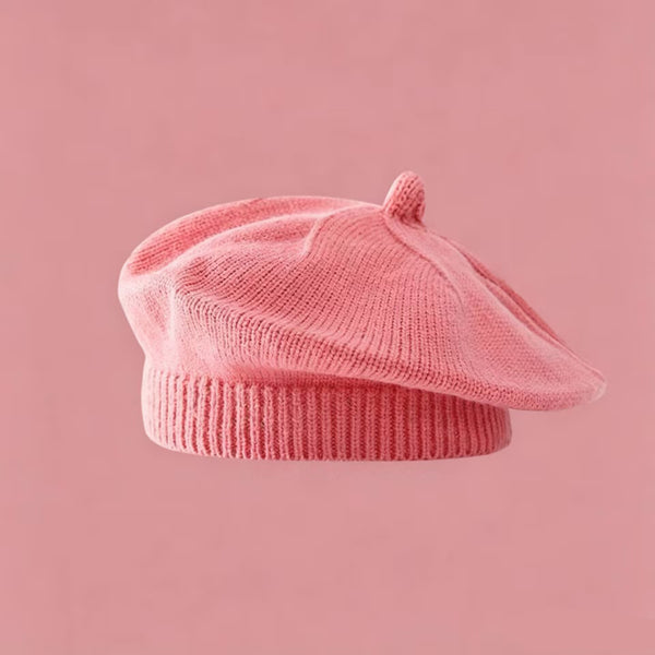 Baby Knit Beret Hat, 40‑50CM Head Circumference, for 3‑18 Months Infant, Soft Stretchy Toddler Artist Cap 3PCS