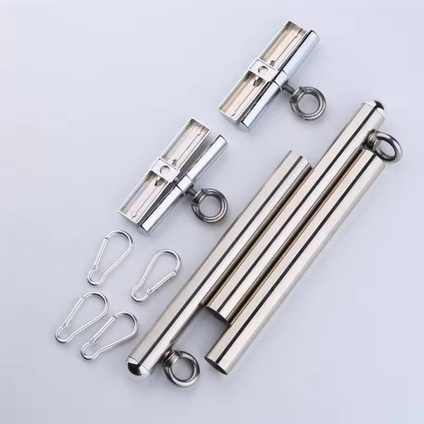 Stainless Steel Adjustable Spreader Bar bondage neck collar with hand ankle cuffs