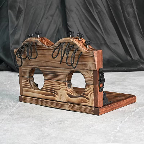 Unisex Wooden BDSM Bondage Feet Cuffs Room Furniture,Restraints Toes Fixing Shackles Device for Couple Game