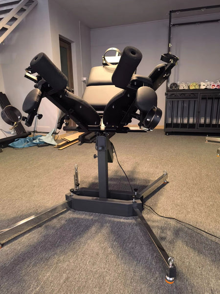 Bondage Furniture Full Restraint BDSM Chair with Leg Spreader Collar and Face Mask Sex Furniture