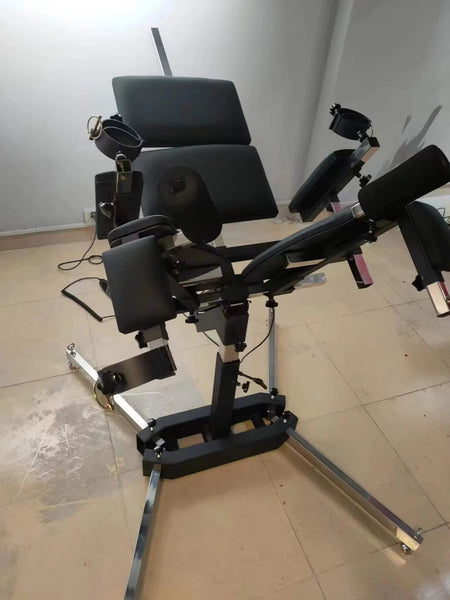 Bondage Furniture Full Restraint BDSM Chair with Leg Spreader Collar and Face Mask Sex Furniture