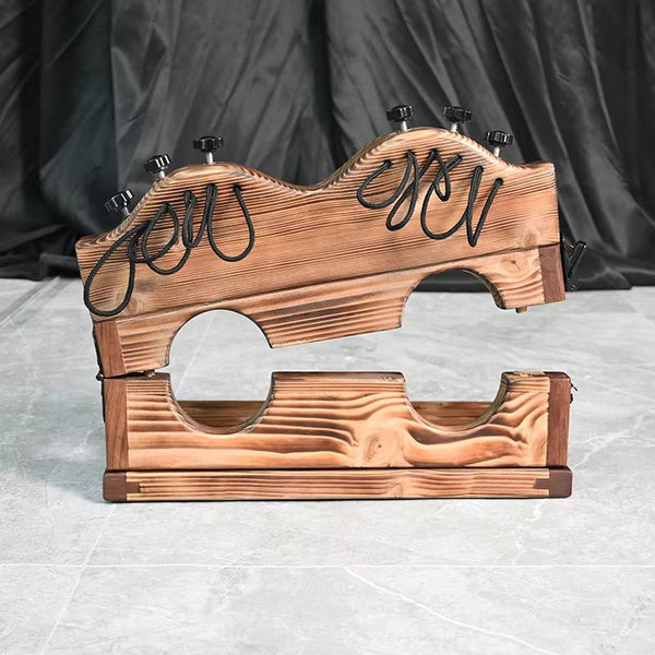 Unisex Wooden BDSM Bondage Feet Cuffs Room Furniture,Restraints Toes Fixing Shackles Device for Couple Game
