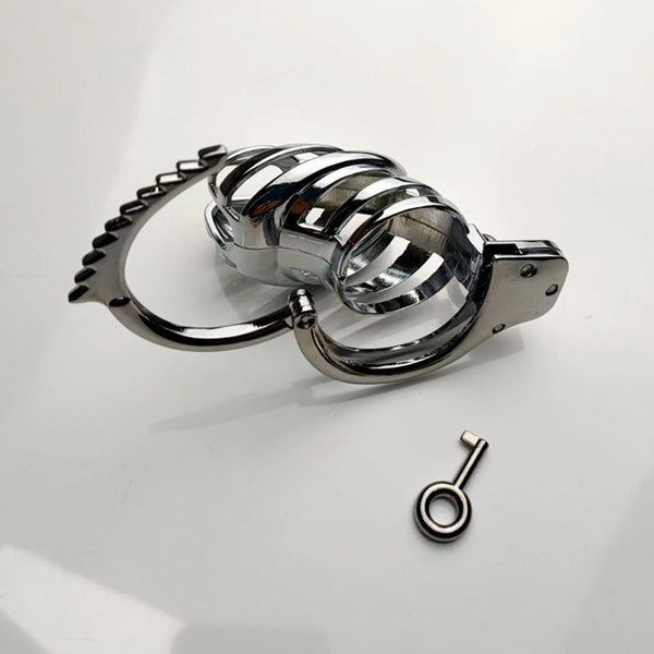 Male Chastity Cage Tiger-Style Stainless Steel Cock Device Penis Ring Sex Toys Cock Lock Bondage Belt