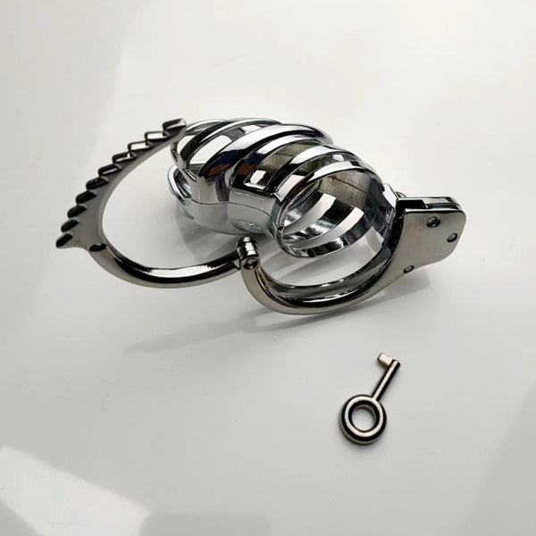 Chastity Cage with Adjustable Ring,Chastity CBT Restraint Сuff Ring for Male