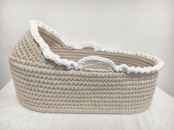 Handmade Modern Soft Customization Crochet Baby Moses Basket for Bedroom & Living Room