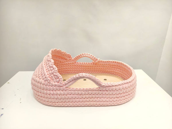 Handmade Modern Soft Customization Crochet Baby Moses Basket for Bedroom & Living Room