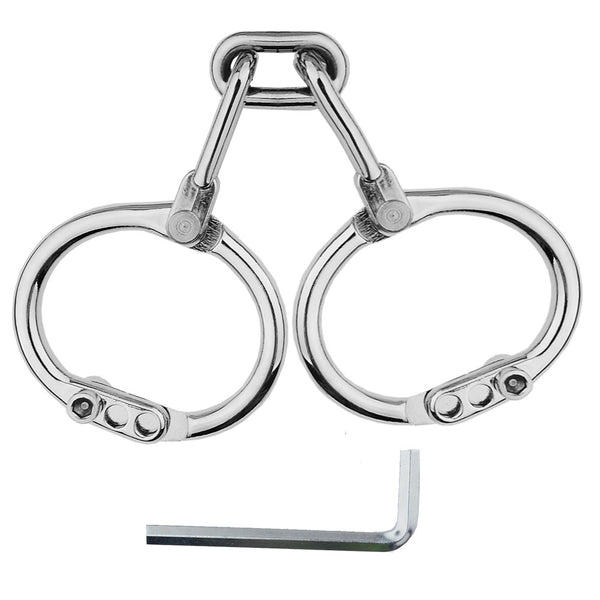 Steel handcuffs wrist and ankle cuffs BDSM fetish restraints cuffs for couple game