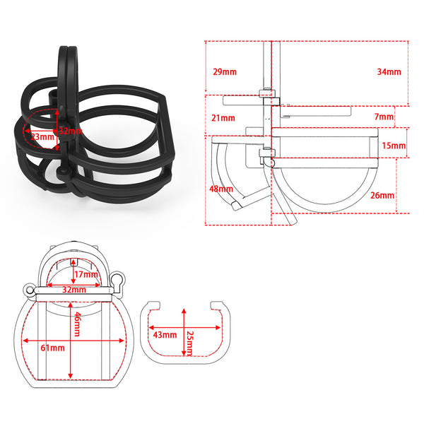 Lightweight Male Chastity Belt Adjustable Balls Chastity Cage Lock Cock Cage Trainer Sex Toys For Men