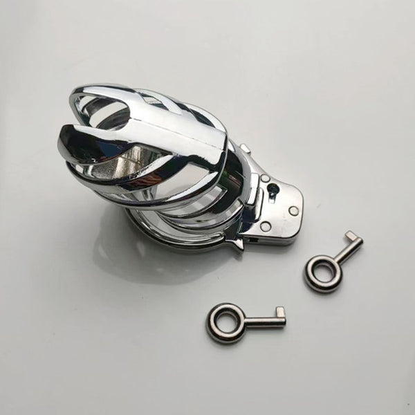 Male Chastity Cage Tiger-Style Stainless Steel Cock Device Penis Ring Sex Toys Cock Lock Bondage Belt