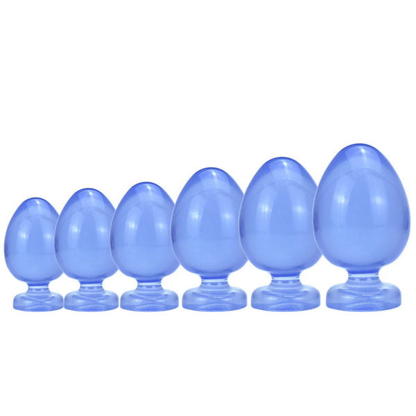 6 Sizes Anal Plug  Blue Butt Plug Anal Training Plug,BDSM Toy for Couple 6pcs