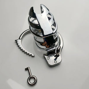 Chastity Cage with Adjustable Ring,Chastity CBT Restraint Сuff Ring for Male