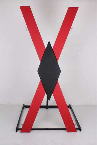 Bdsm Cross Bondage Furniture With Hand and Foot Cuffs, Designed for Dungeon-themed SM Play