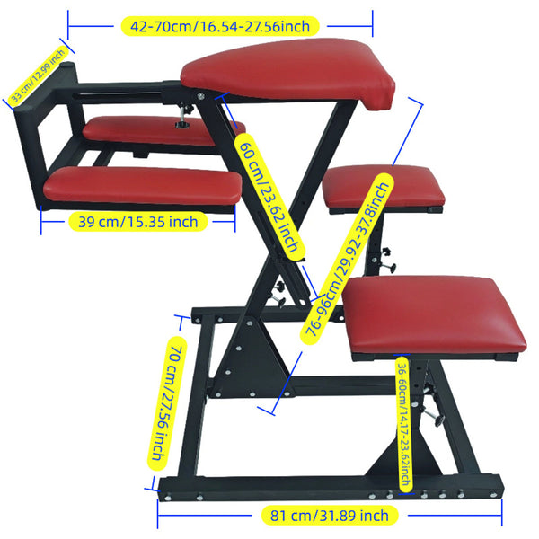 Flexible Fetish Spanking Bench,Padded BDSM Adjustable Multi Position Chair for Dungeon Play