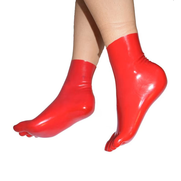 Sexy latex toe socks short - toe socks ankle long - latex stockings for men and women