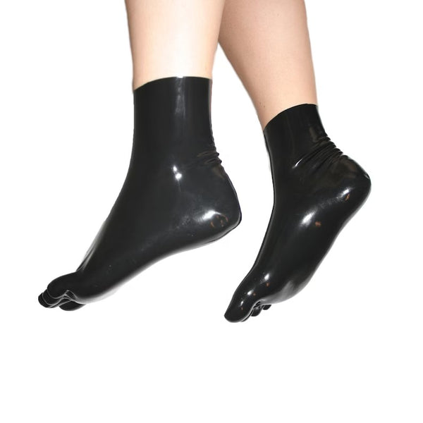 Sexy latex toe socks short - toe socks ankle long - latex stockings for men and women