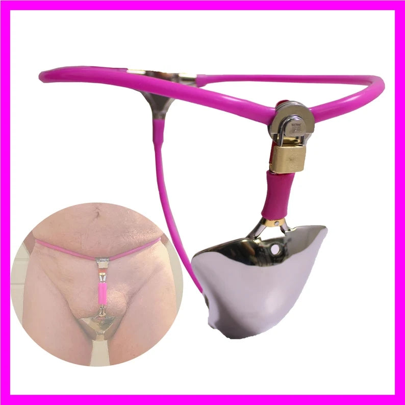 Sissy Chastity Belt,Sissy Labia Cup Chastity Device