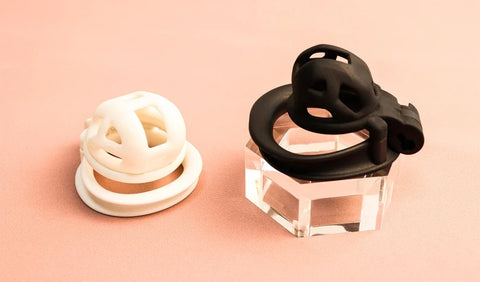 Nylon resin Chastity Cage Black /White chastity lock anti-escape chastity cage For Male