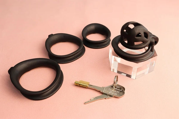 Nylon resin Chastity Cage Black /White chastity lock anti-escape chastity cage For Male