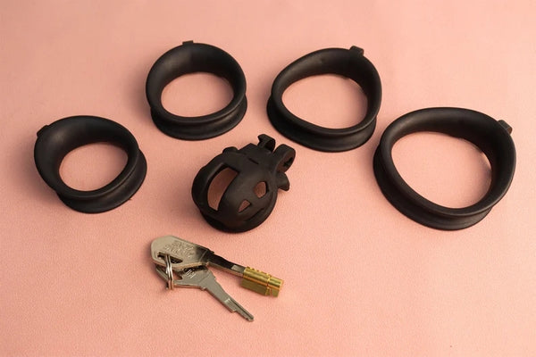 Nylon resin Chastity Cage Black /White chastity lock anti-escape chastity cage For Male