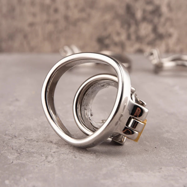 Penis Cock Cage Stainless Steel Penis Ring Lock Bondage BDSM Chastity Device For Men