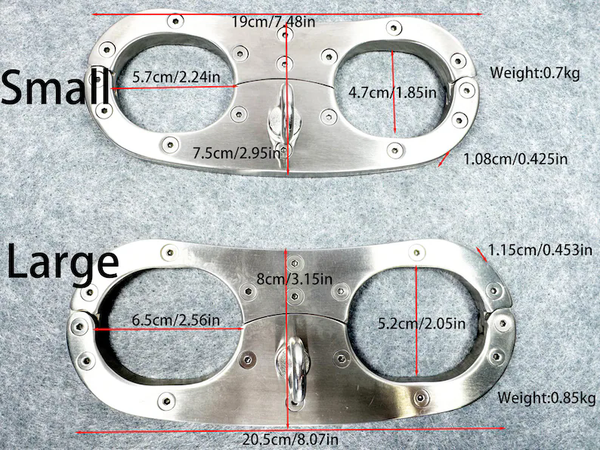 304 Stainless Steel Metal BDSM Hand Cuffs BDSM Restraint Lock Wrist Cuffs For Couples