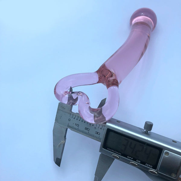 Cute Shaped Glass Dildo - heart handle