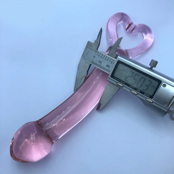 Cute Shaped Glass Dildo - heart handle