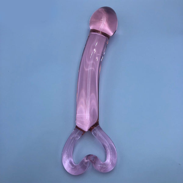 Cute Shaped Glass Dildo - heart handle