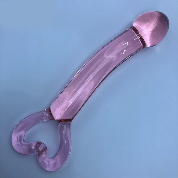 Cute Shaped Glass Dildo - heart handle