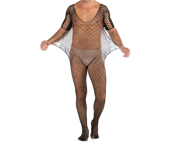 Men Bodystockings Sexy Bodysuits for Husband Night Club Wear Male Nightwear Sissy Fishnet Sleepwear Open Crotch Sex Costumes