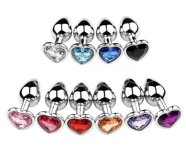 10pcs Heart Stainless Small Random Color Steel Metal Prostate Massage Butt Plug Aldult Sex Toys For Women Men