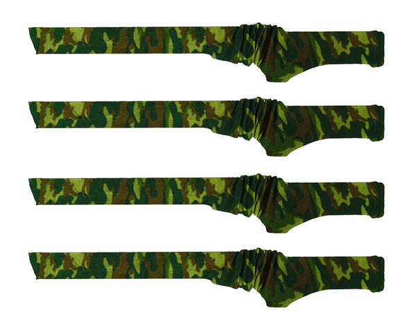 54 Inches Knit Gun Sock for Rifle/Shotguns with or without Scope Storage, Green Camo Anti-Rust, Silicone Treated, Drawstring Closure