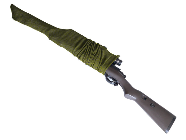 54 Inches Knit Gun Sock for Rifle and Shotguns,Greens Anti-Rust, Silicone Treated, Drawstring Closure