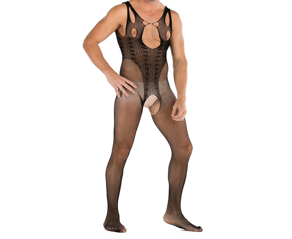 Men Bodystockings Sexy Bodysuits for Husband Night Club Wear Male Nightwear Sissy Fishnet Sleepwear Open Crotch Sex Costumes