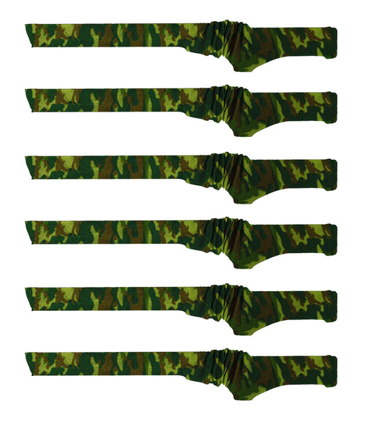 54 Inches Knit Gun Sock for Rifle/Shotguns with or without Scope Storage, Green Camo Anti-Rust, Silicone Treated, Drawstring Closure