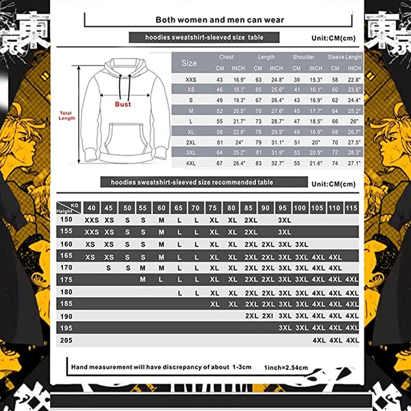 Tokyo Revenger Hoodie Anime Printed Pullover Hooded Sweatshirt Outerwear Jacket Costume for Men and Women