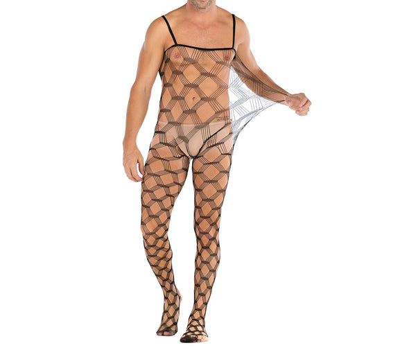 Men Bodystockings Sexy Bodysuits for Husband Night Club Wear Male Nightwear Sissy Fishnet Sleepwear Open Crotch Sex Costumes