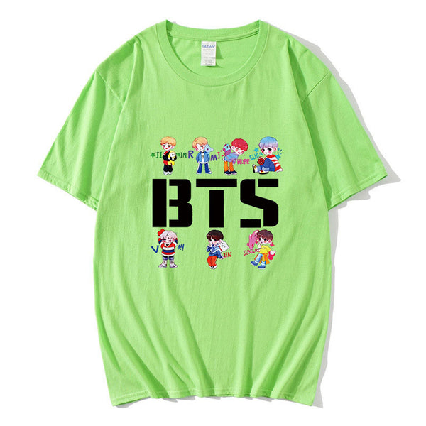 Korean Kpop t shirt bangtan boys Black Gray Color Short Sleeve T-shirt
