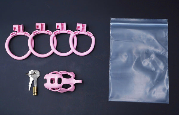 Nylon Resin Pink Chastity Cage, Comfortable Chastity Cage, Plastic Sissy Chastity, Male Chastity Device, Penis Chastity, Bondage, Plastic, 2