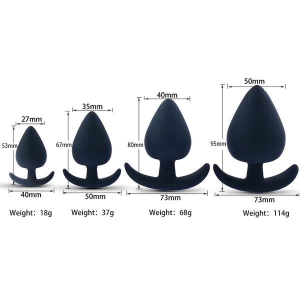 Silicone Anal Training Plugs for Woman \ Men, Beginner Butt Plug Trainer 4 Sizes, Anal Toys