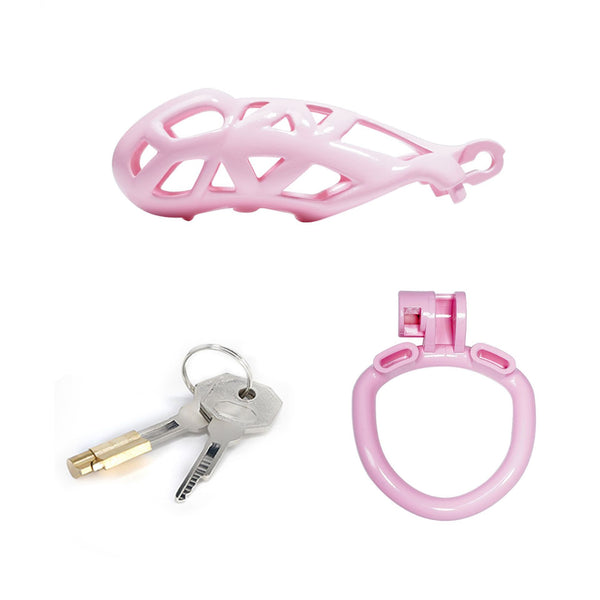 Nylon Resin Pink Chastity Cage, Comfortable Chastity Cage, Plastic Sissy Chastity, Male Chastity Device, Penis Chastity, Bondage, Plastic, 2