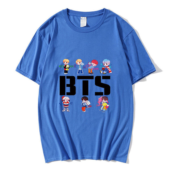 Korean Kpop t shirt bangtan boys Black Gray Color Short Sleeve T-shirt