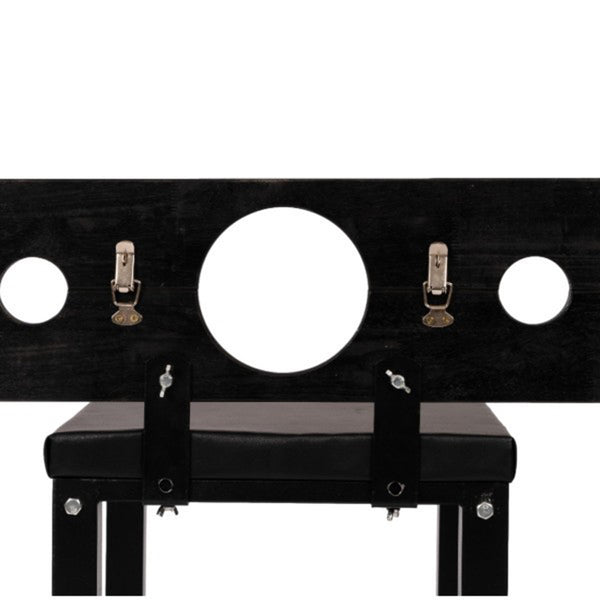 BDSM BENCH with bondage restraints for spanking, gear for whipping. bdsm sex bed