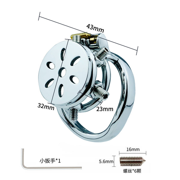 Male Chastity Cage Stainless Steel Male Chastity Device flat chastity lock